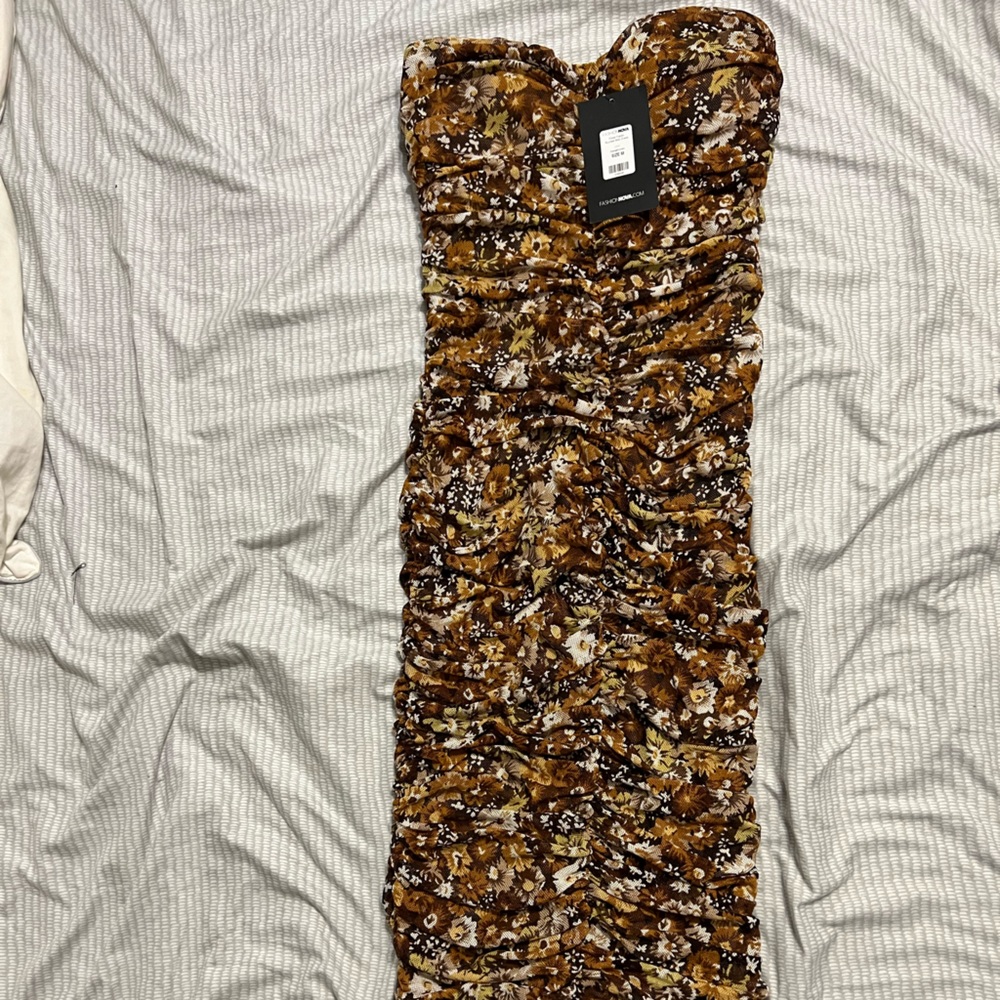 Strapless floral dress